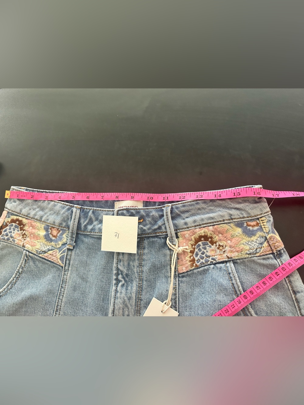 Driftwood Phoebe Romantic Rhapsody Embroidered Denim Shorts NWT festival - Picture 14 of 16